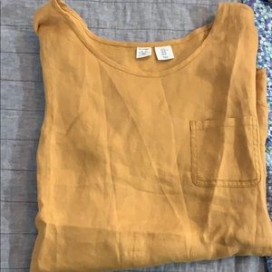 Mustard Linen Top